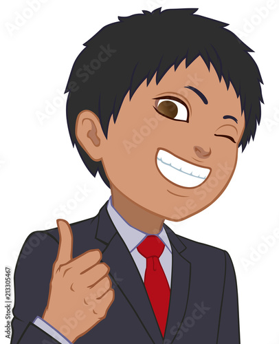 ウインクするちびキャラ 男性 タイプd Stock イラスト Adobe Stock ウインクするちびキャラ 男性 タイプd Stock イラスト Adobe Stock