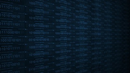 Blue Software AI or VR concept processing commands in futuristic digital landscape