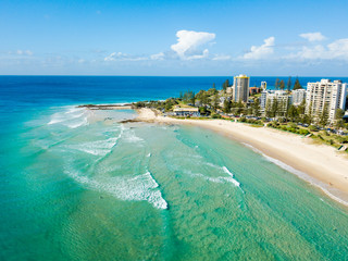 Canvas Print - Coolangatta and Snapper Rocks from an aerial view