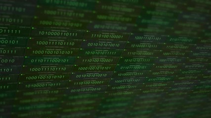 green modern software application binary code processing commands alt