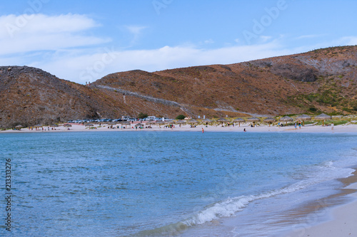 Paisaje Lejano En La Playa Balandra Mexico Buy This Stock Photo