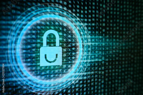 Blue Padlock Symbol On Blue And Red Binary Code Bit Background Privacy And Data Security Concept Blue Padlock Symbol On Blue And Red Binary Code Bit Background Privacy And Data Security Concept