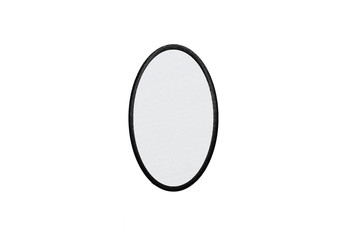 blank oval logo patch on white background