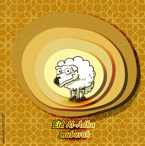 Muslim Holy Sacrifice Festival Eid Al Adha Greetings Card Banner