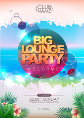 Wall Mural - Summer party poster design. Big lounge party