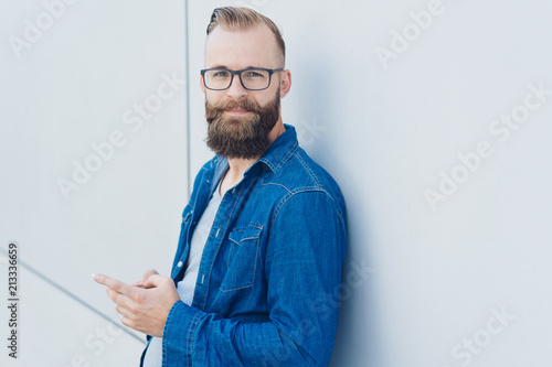 Hipster Young Man With Short Haircut And Beard Buy This Stock