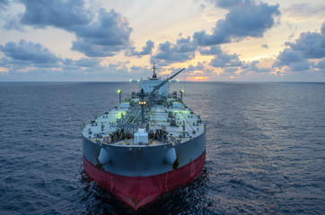 The oil tanker in the high sea