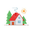 House in the forest vector illustration