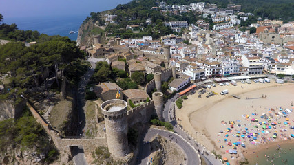 Sticker - Aerial view of Mediterranean town Tossa De Mar, Costa Brava, Spain