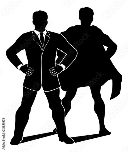Super Hero Businessman Silh...