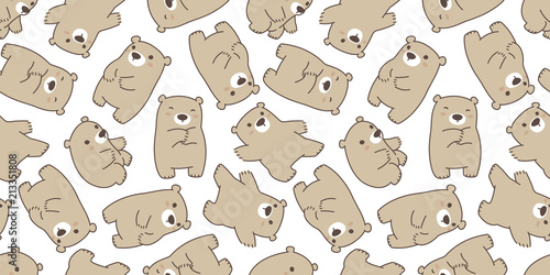 Foto-Schiebegardine Komplettsystem - bear seamless pattern vector polar bear panda teddy scarf background wallpaper repeat isolated brown (von CNuisin)