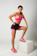 © Alexandra Selivanova - Strong woman on white background. Ready to workout. Motivation and strength.