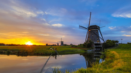 Poster - Three dutchwooden windmills