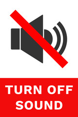 Poster - TURN OFF SOUND sign. Vector.