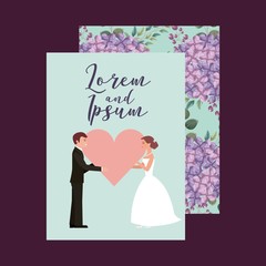 Wall Mural - couple wedding card