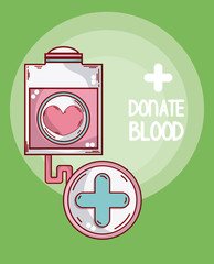 Sticker - Donate blood cartoons card