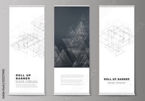 the editable vector layout of roll up banner stands vertical flyers