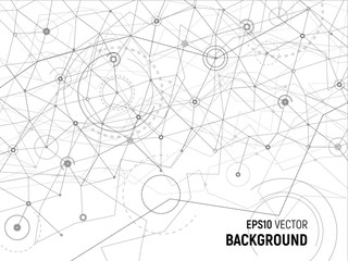 abstract background - gray lines and dots on white