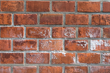 Old red brick texture, close up 