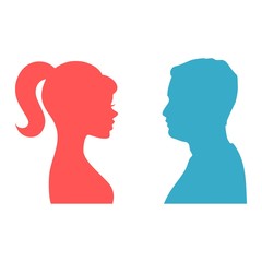 Sticker - Male and female silhouettes opposite each other