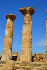 Hercules Temple ancient columns, Italy, Sicily, Agrigento