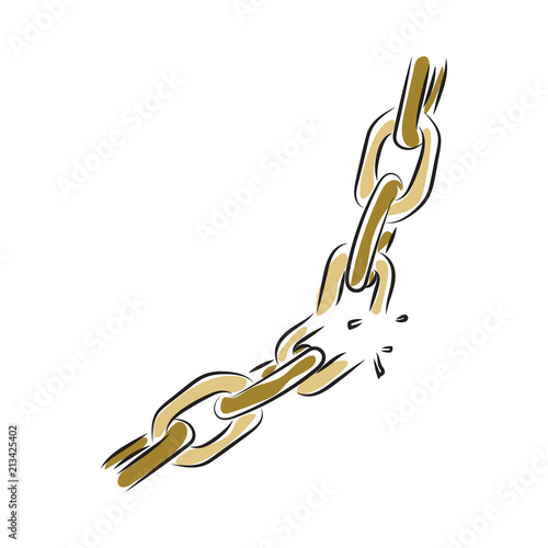 Fotografie, Obraz break the chain isolated on white background