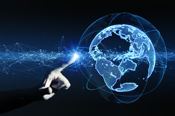 Aufkleber - Global communication network concept.