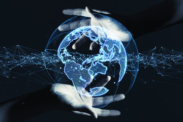 Poster - Global communication network concept.