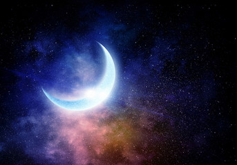 Wall Mural - romantic moon in sky