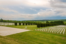 View At The War Cemetery Near World War Memorial In Verdun - France