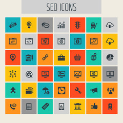 Wall Mural - big seo icon set