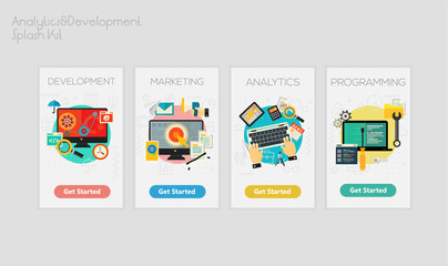 Wall Mural - flat design responsive ui mobile app mockups