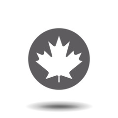 Wall Mural - Canadian maple leaf icon with shadow isolated on a white background, stylish vector illustration for web design EPS10