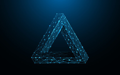 Fototapete - Penrose triangle form lines, triangles and particle style design. Illustration vector