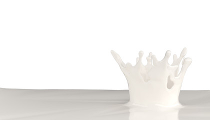 Leinwandbilder - milk splash on white background 3D render