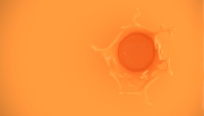 Leinwandbilder - 3d render of liquid orange milk splash