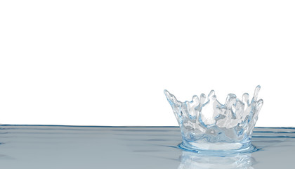Papier Peint - water splash on white background 3D render