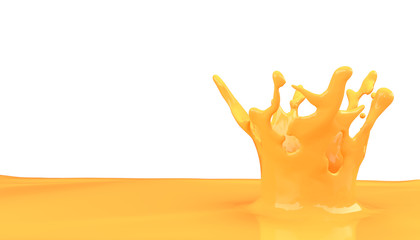 Leinwandbilder - 3d render of liquid orange milk splash