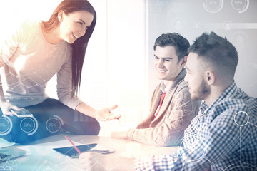 Poster - teamwork people discuss business process