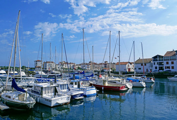 Ciboure, France - July 2, 2018: Ciboure Port, St Jean de Luz, Biarritz, France.