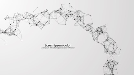 Abstract connecting dots and lines. Vector technology background. Global network connection.