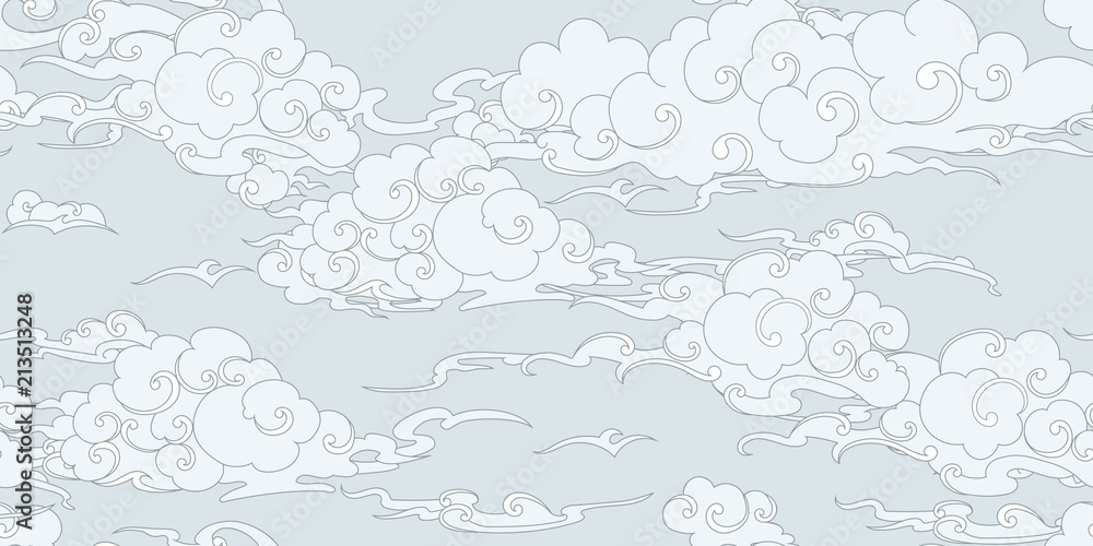 Seamless cloud pattern Stock Vector | Adobe Stock