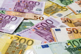 Fototapeta  - 50 100 200 500 euro bannotes as background