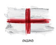 Realistic watercolor painting flag of England . Vector