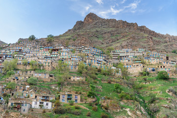 Sticker - Howraman village in Zagros Mountain. Kurdistan Province, Iran.