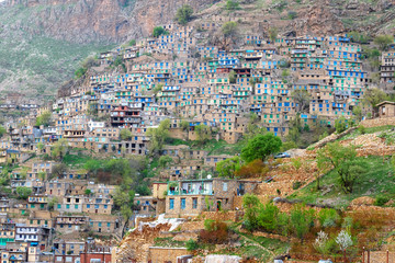 Sticker - Howraman village in Zagros Mountain. Kurdistan Province, Iran.