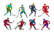 © ~ Bitter ~ - Hockey players. Sport concept. Cartoon vector illustration