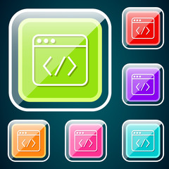 web development transparency icon set