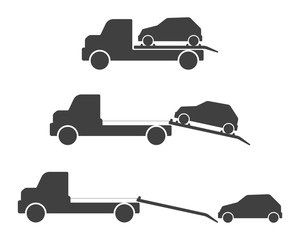 Wall Mural - A set of car evacuation icons. Vector illustration on white background.