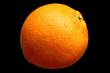 Poster - Fresh orange fruit isolated on black background.